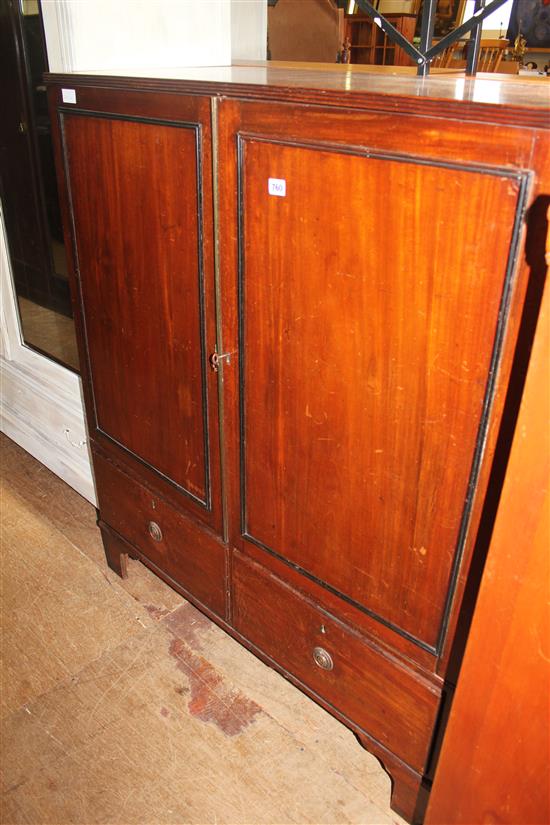 Small mahogany linen press